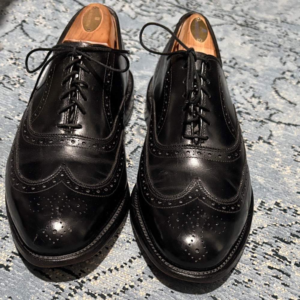 Allen Edmonds Black Leather Wingtip Oxfords